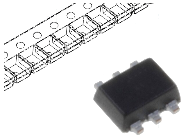 Diode: TVS netwerk; 6V; tweerichtings-; SOT666; rol,band Diode: TVS netwerk; 6V; tweerichtings-; SOT666; rol,band